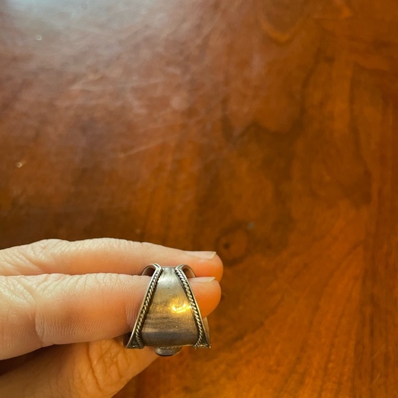 Vintage sterling and onyx ring - Picture 4 of 4